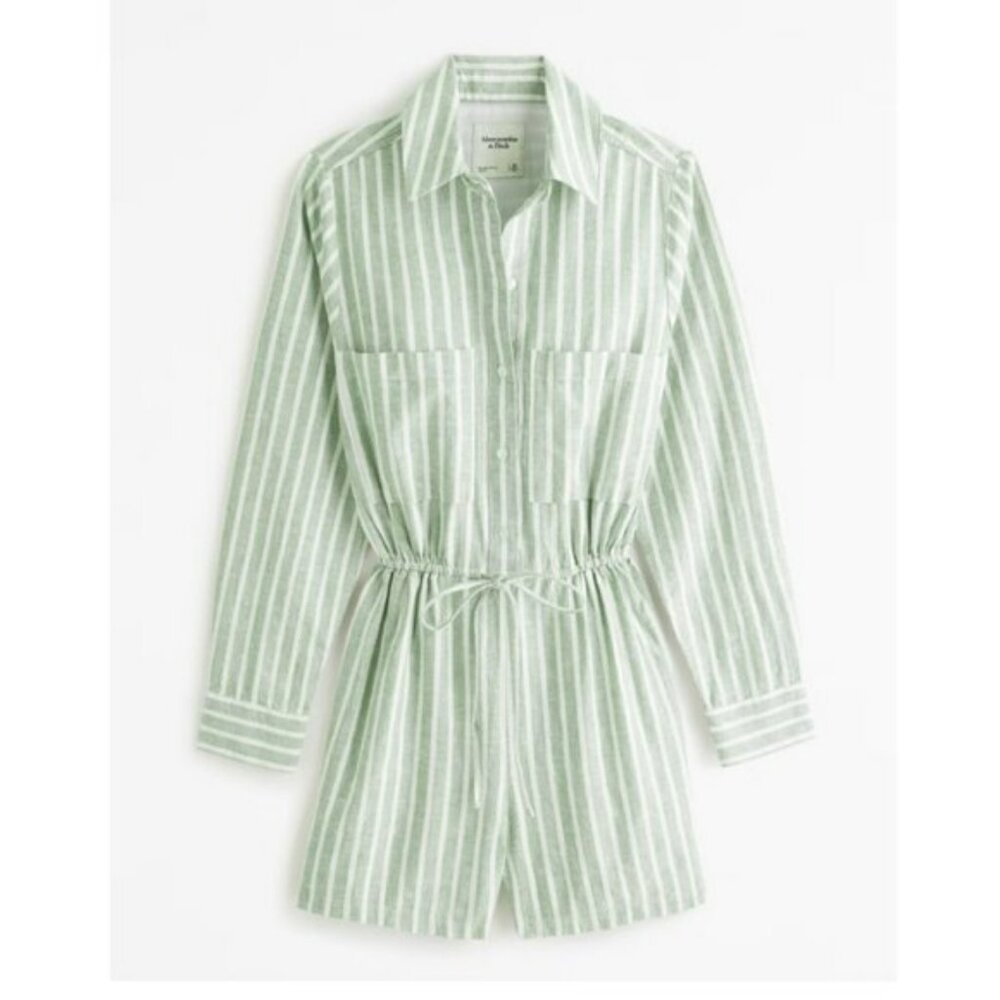 Abercrombie & Fitch Linen-Blend Easy Waist Romper Size SP